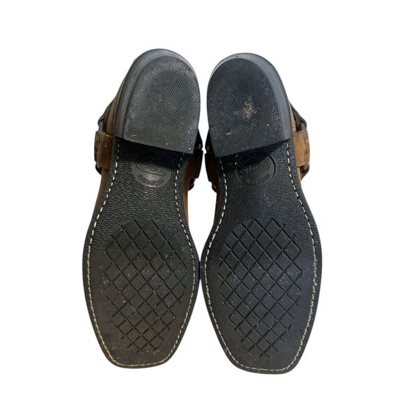 Frye Vintage Brown Leather Square Toe Harness Boots 7.5 - Picture 11 of 13